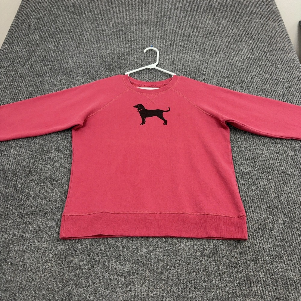 The Black‎ Dog Sweatshirt Womens M Red Cotton Blend Graphic Raglan Legacy Casual